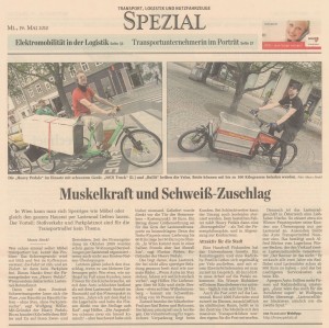 19.05.2010: derStandard - Wien: Lieferant kommt mit Dreirad
