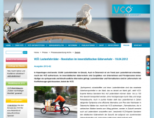 19.04.2012 - VCÖ: Lastenfahrräder - Revolution im innerstädtischen Güterverkehr
