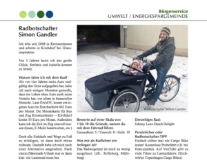 März 2016 – Gemeindenachrichten Kremsmünster: Radbotschafter Simon Gandler