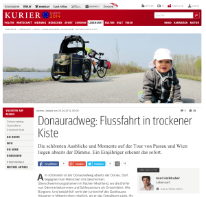 20.04.2014 – kurier.at: Donauradweg: Flussfahrt in trockener Kiste