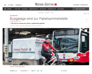 04.11.2019 – Wiener Zeitung:  Busgarage wird zur Paketsammelstelle