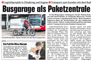 08.11.2019 – Kronen Zeitung:  Busgarage als Paketzentrale