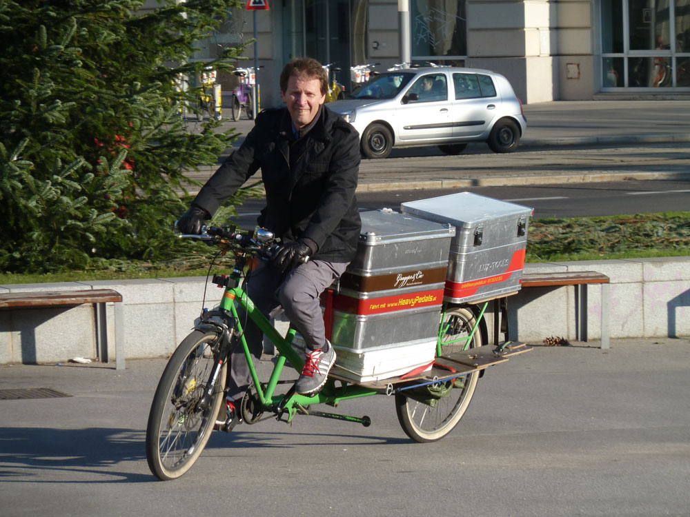 Gary Armstrong von Outspoken Delivery beim Cyclelogistics workshop in Wien, 05.12.2013