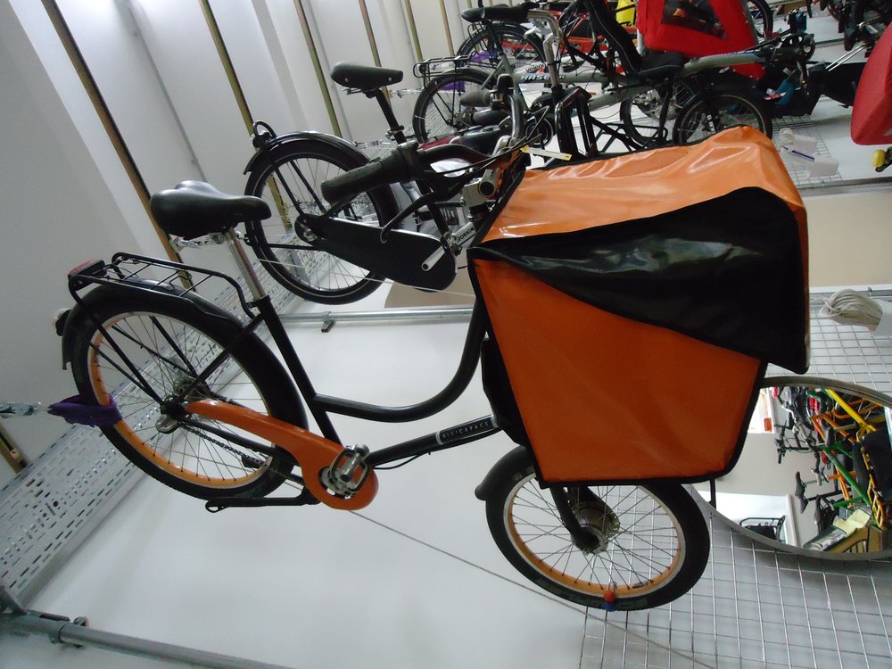 Bicicapace, 3-Gang, Schwarz, PVC Tasche schwarz/orange